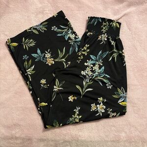 Zac & Rachel Black Flowy Floral Pants boho elegance